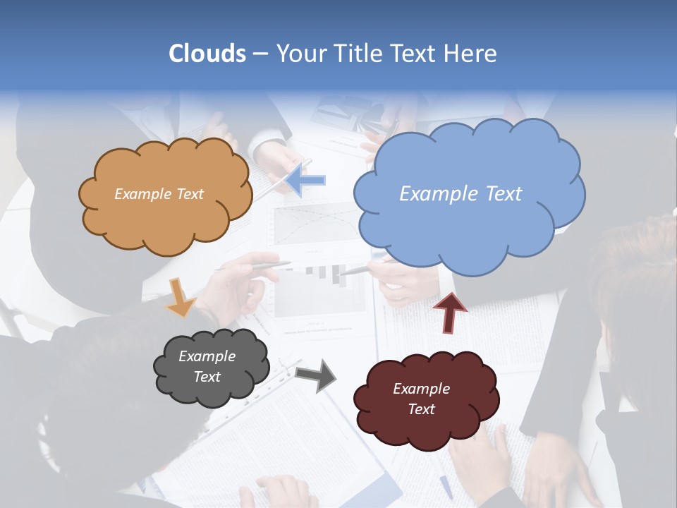 Above View Of Successful Workteam Discussing New Plan At Meeting PowerPoint Template