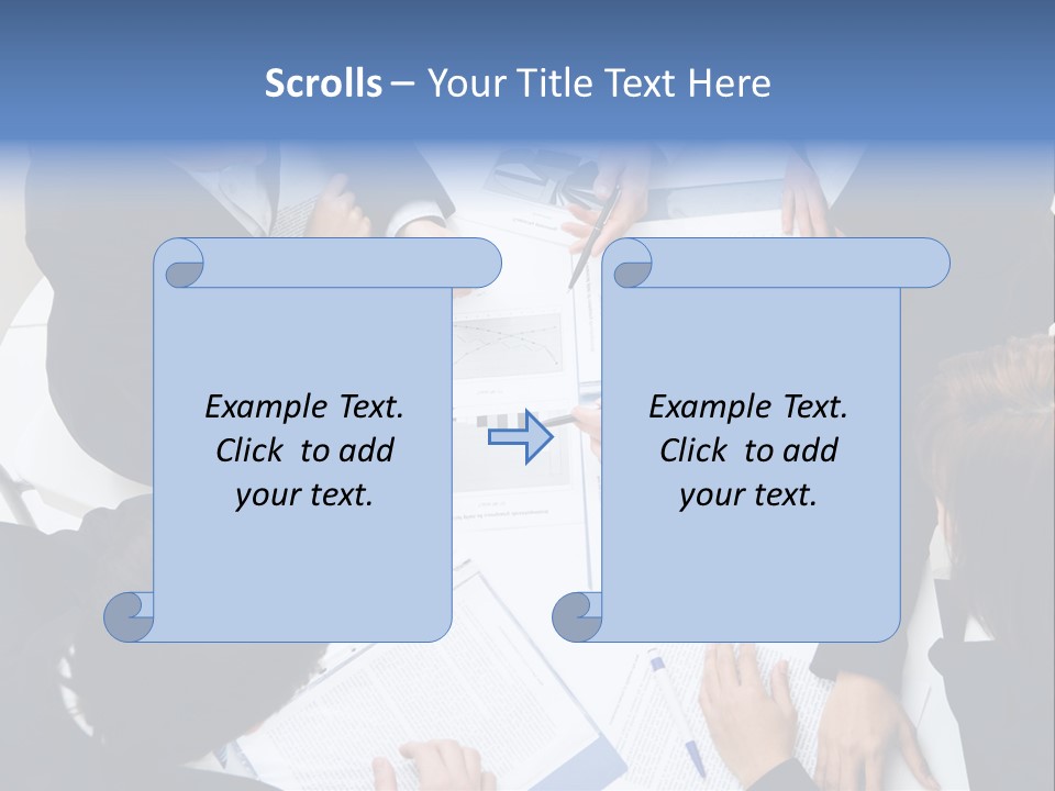 Above View Of Successful Workteam Discussing New Plan At Meeting PowerPoint Template