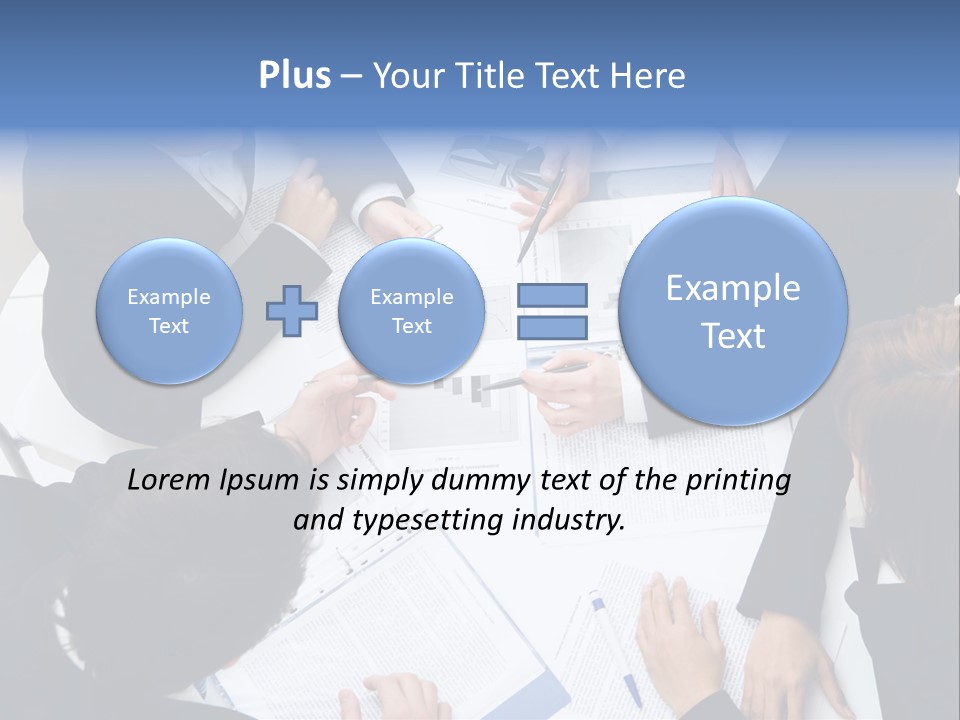 Above View Of Successful Workteam Discussing New Plan At Meeting PowerPoint Template