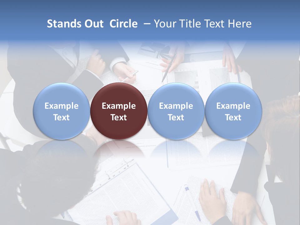 Above View Of Successful Workteam Discussing New Plan At Meeting PowerPoint Template