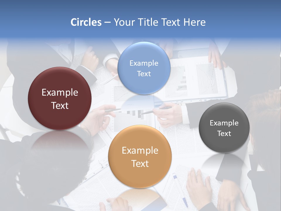 Above View Of Successful Workteam Discussing New Plan At Meeting PowerPoint Template