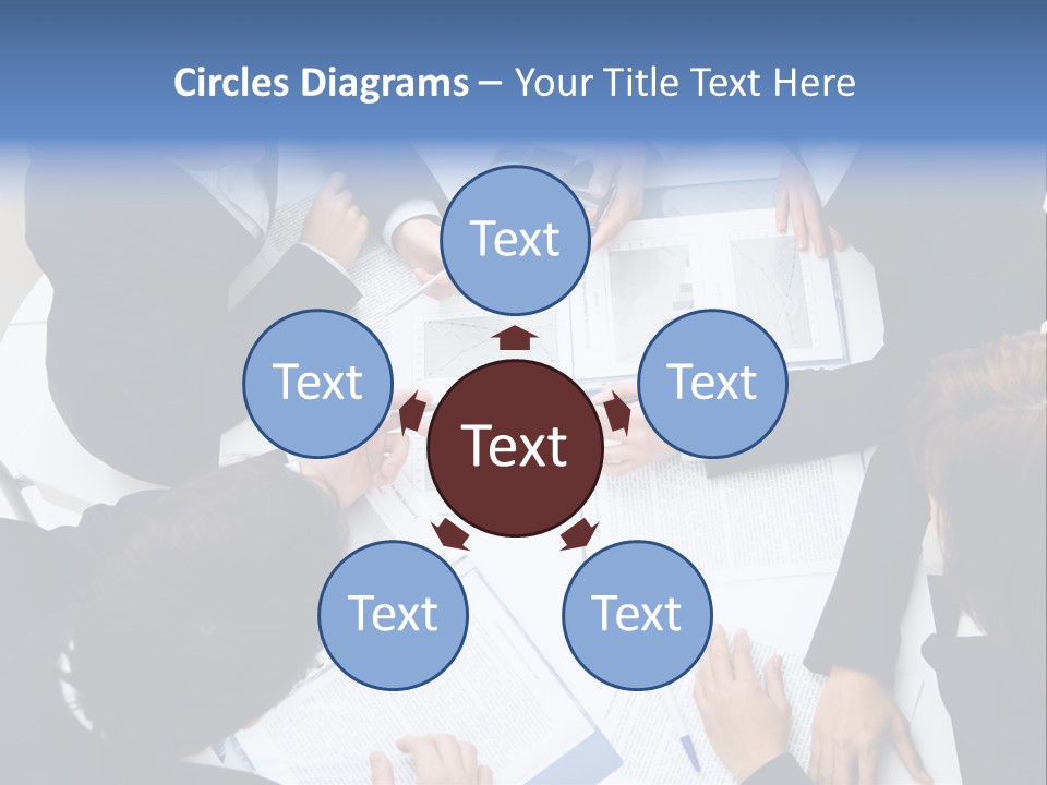 Above View Of Successful Workteam Discussing New Plan At Meeting PowerPoint Template