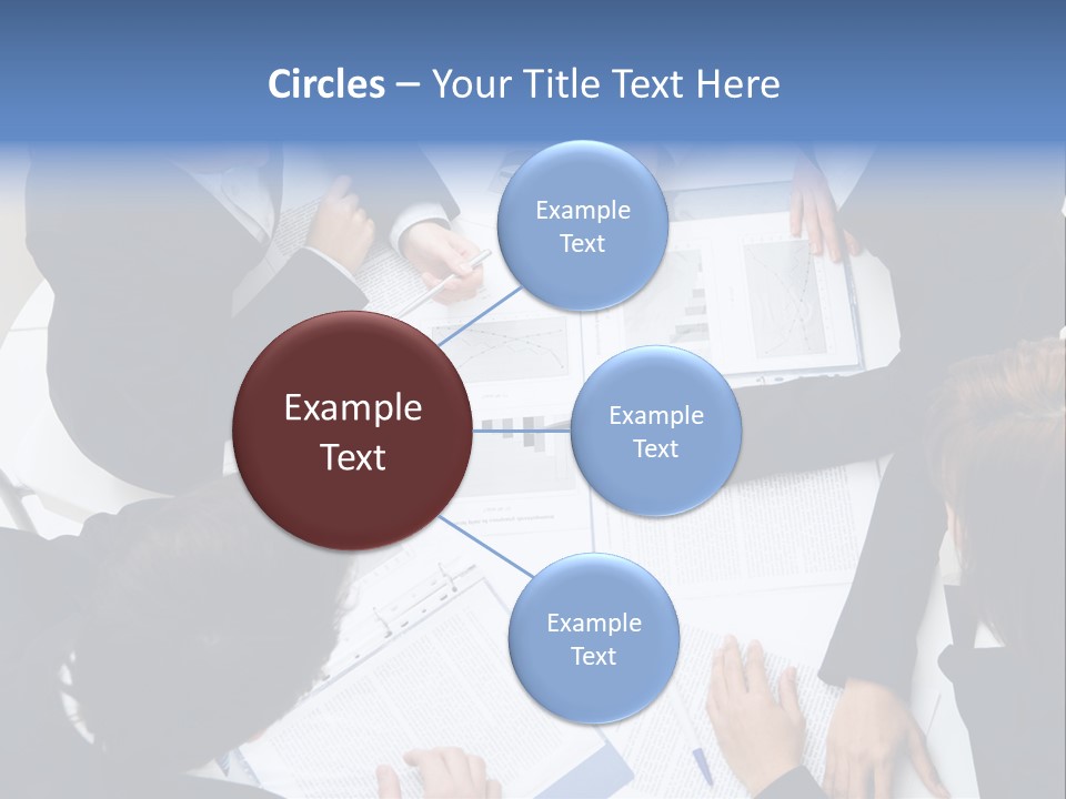 Above View Of Successful Workteam Discussing New Plan At Meeting PowerPoint Template