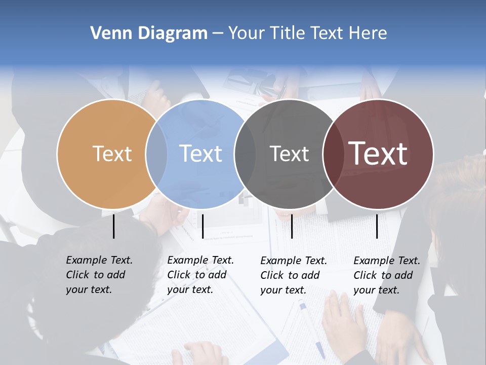 Above View Of Successful Workteam Discussing New Plan At Meeting PowerPoint Template