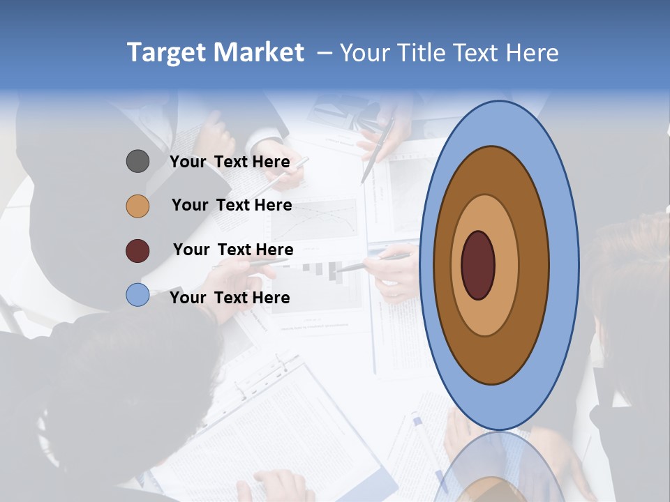 Above View Of Successful Workteam Discussing New Plan At Meeting PowerPoint Template