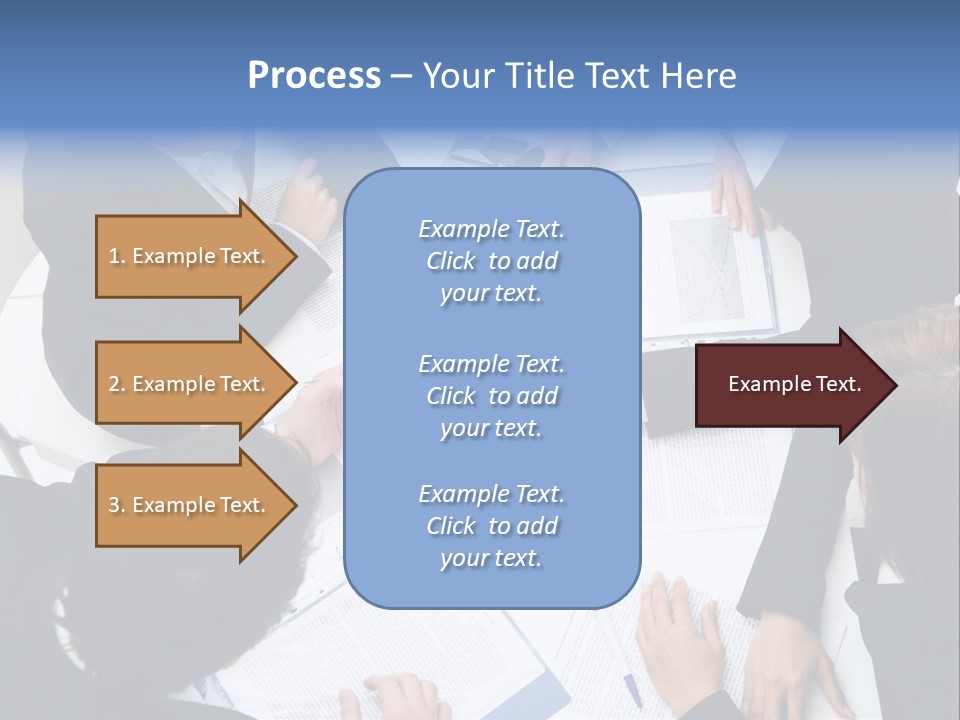 Above View Of Successful Workteam Discussing New Plan At Meeting PowerPoint Template