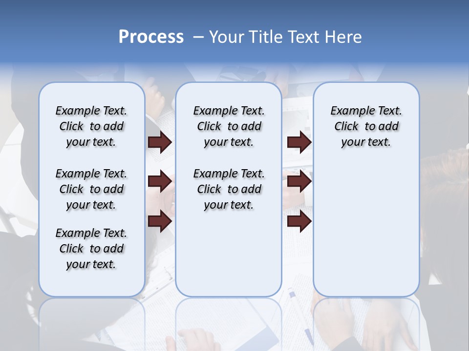 Above View Of Successful Workteam Discussing New Plan At Meeting PowerPoint Template