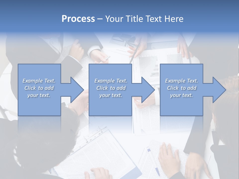 Above View Of Successful Workteam Discussing New Plan At Meeting PowerPoint Template