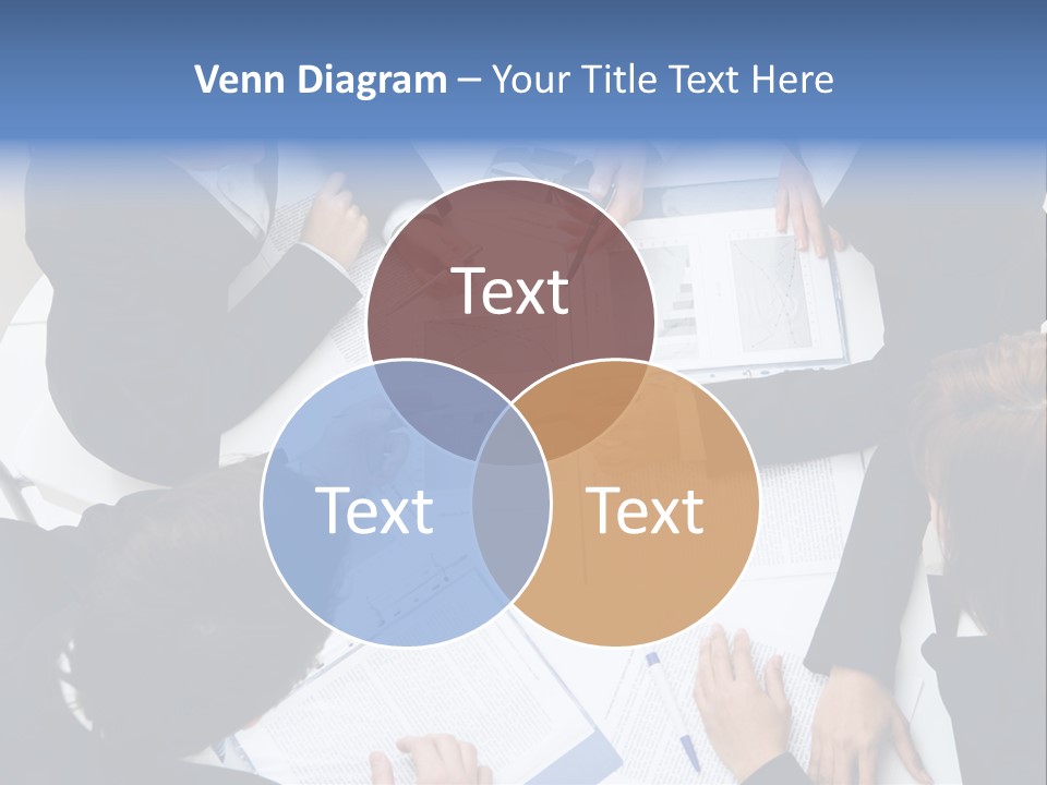 Above View Of Successful Workteam Discussing New Plan At Meeting PowerPoint Template