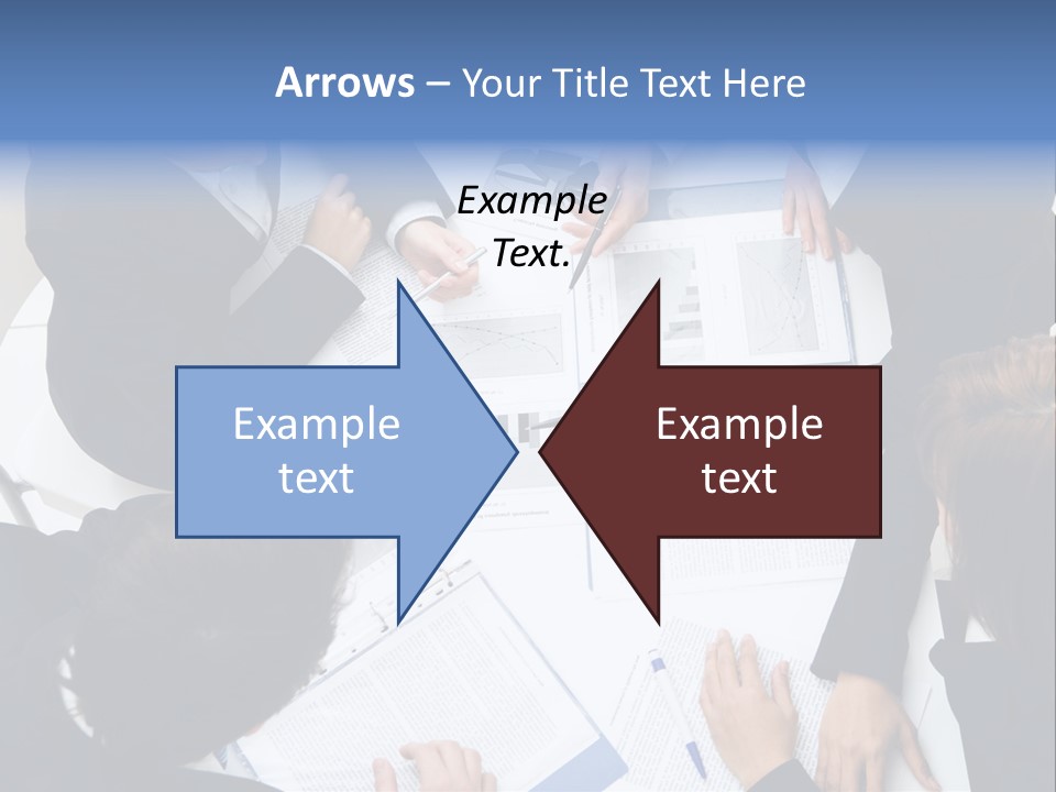 Above View Of Successful Workteam Discussing New Plan At Meeting PowerPoint Template