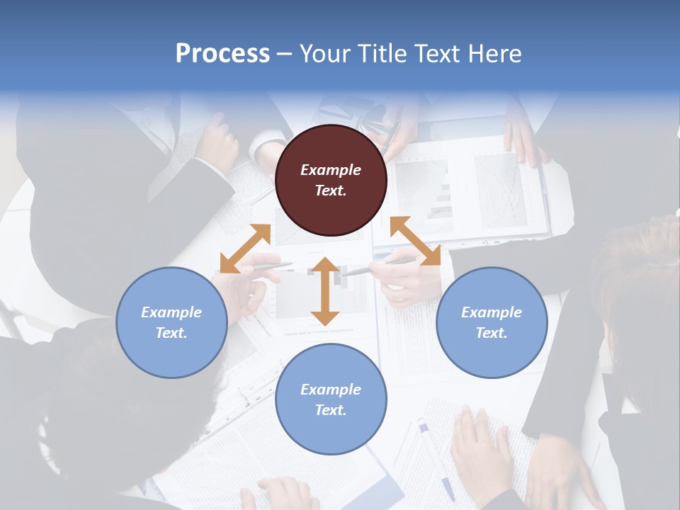 Above View Of Successful Workteam Discussing New Plan At Meeting PowerPoint Template