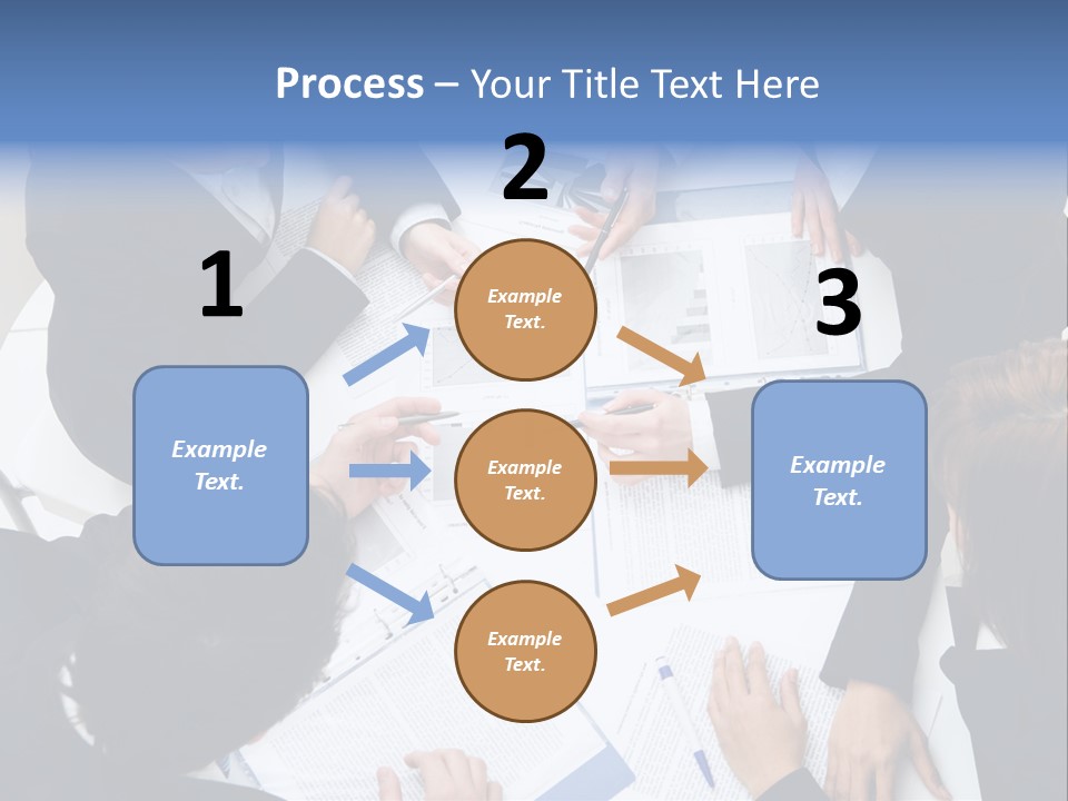 Above View Of Successful Workteam Discussing New Plan At Meeting PowerPoint Template