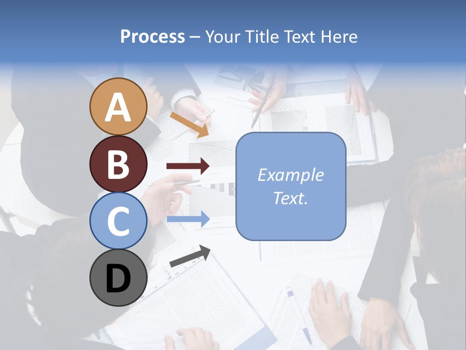 Above View Of Successful Workteam Discussing New Plan At Meeting PowerPoint Template