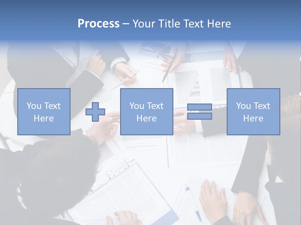 Above View Of Successful Workteam Discussing New Plan At Meeting PowerPoint Template