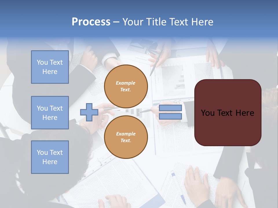 Above View Of Successful Workteam Discussing New Plan At Meeting PowerPoint Template