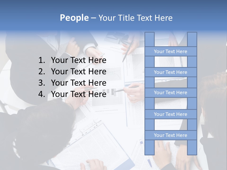 Above View Of Successful Workteam Discussing New Plan At Meeting PowerPoint Template