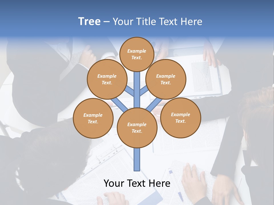Above View Of Successful Workteam Discussing New Plan At Meeting PowerPoint Template