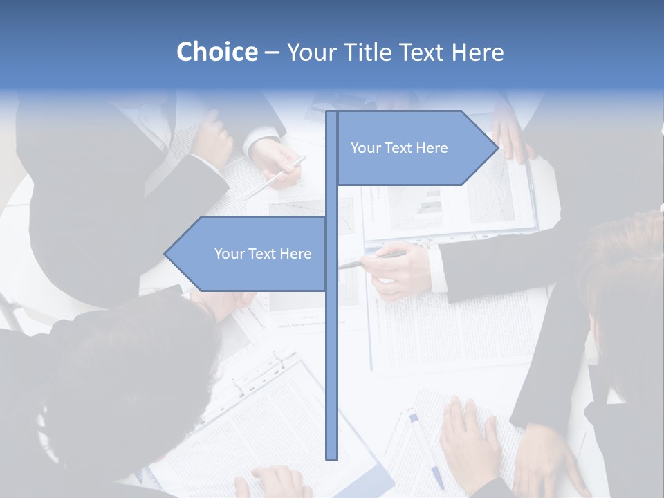 Above View Of Successful Workteam Discussing New Plan At Meeting PowerPoint Template