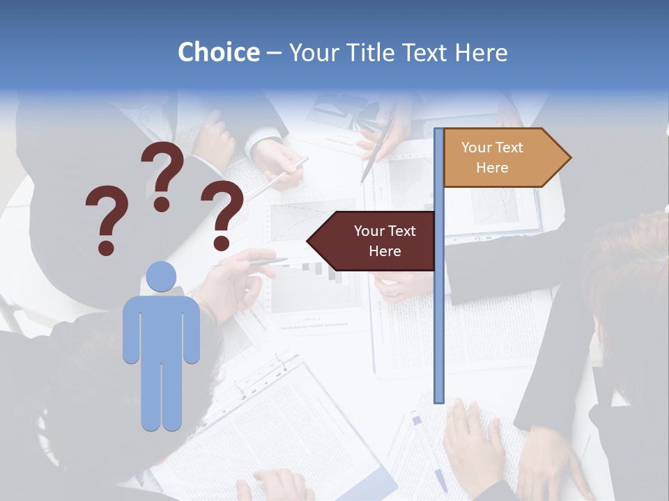 Above View Of Successful Workteam Discussing New Plan At Meeting PowerPoint Template