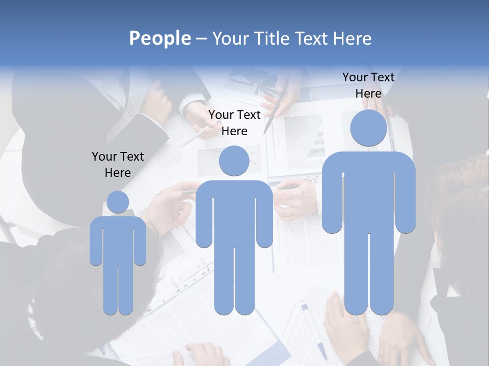 Above View Of Successful Workteam Discussing New Plan At Meeting PowerPoint Template