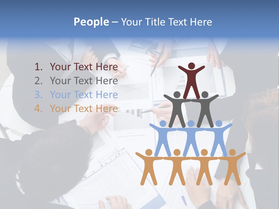 Above View Of Successful Workteam Discussing New Plan At Meeting PowerPoint Template