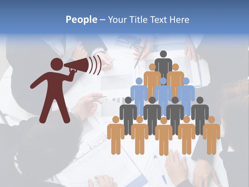 Above View Of Successful Workteam Discussing New Plan At Meeting PowerPoint Template