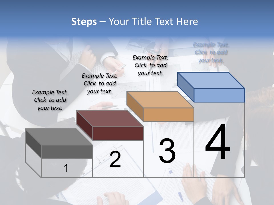 Above View Of Successful Workteam Discussing New Plan At Meeting PowerPoint Template