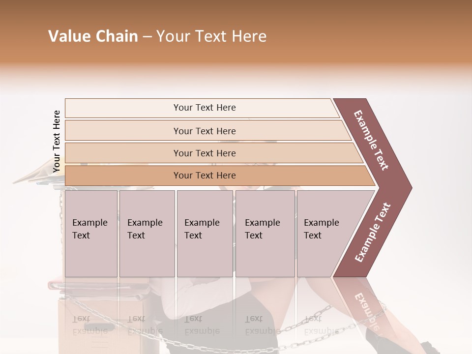 Successful Young Businesswoman Sitting Next To Pile Of Documents PowerPoint Template