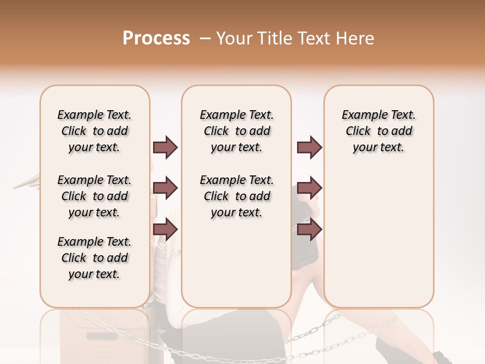 Successful Young Businesswoman Sitting Next To Pile Of Documents PowerPoint Template