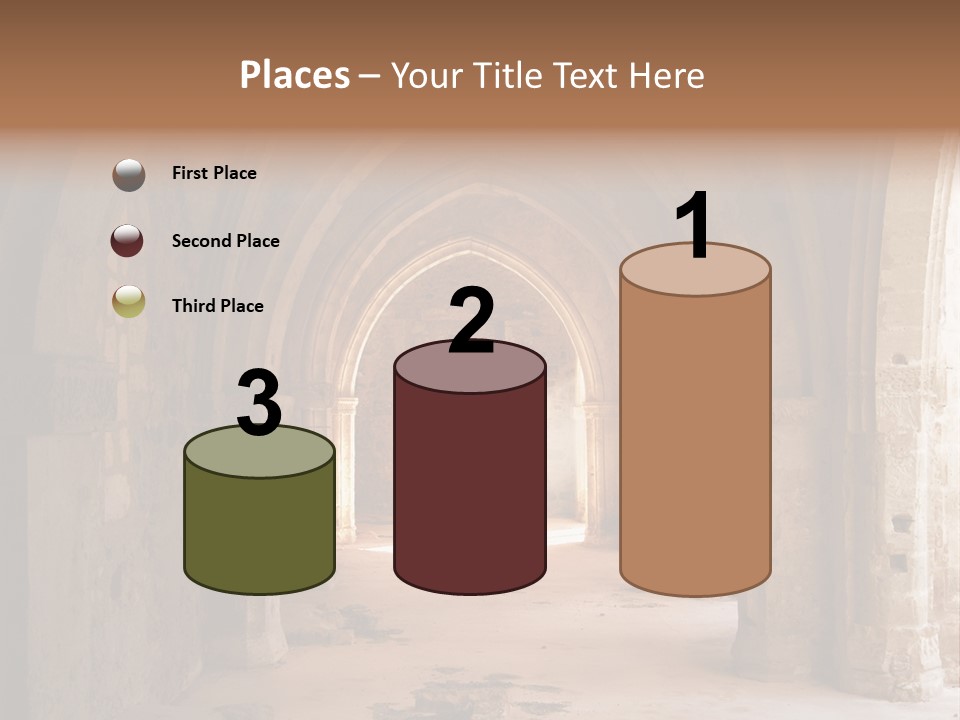 A Mystical View Of The Interior Of A Ruined Church PowerPoint Template