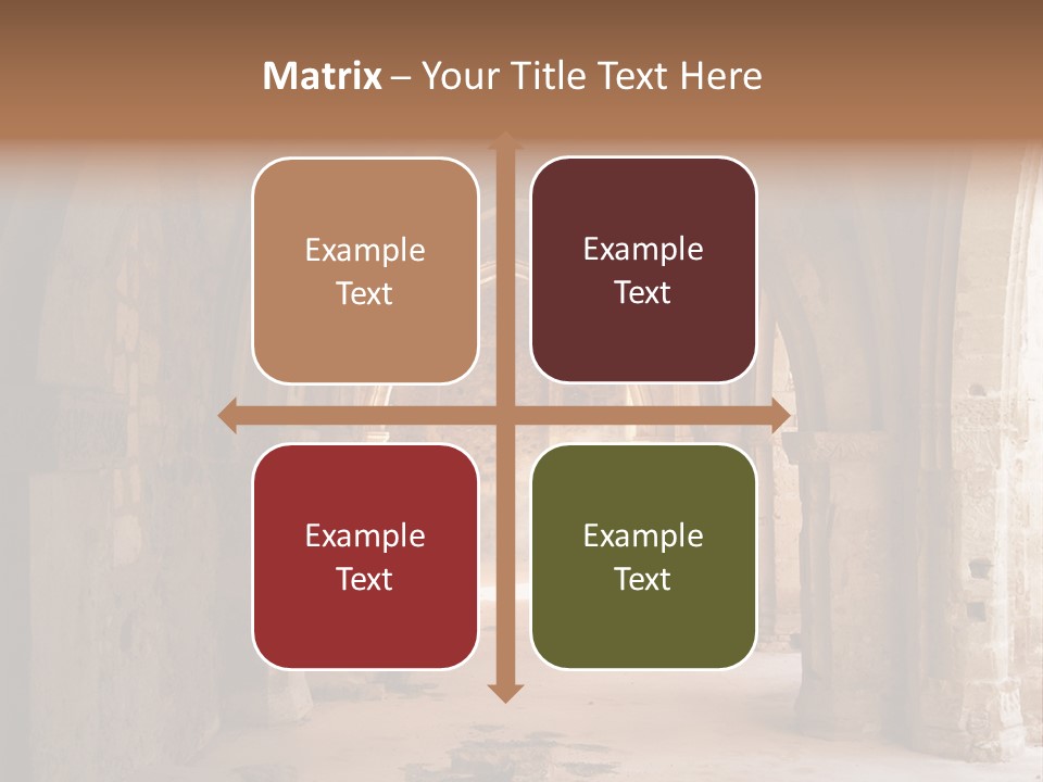 A Mystical View Of The Interior Of A Ruined Church PowerPoint Template