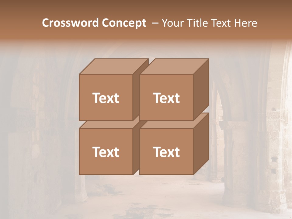A Mystical View Of The Interior Of A Ruined Church PowerPoint Template