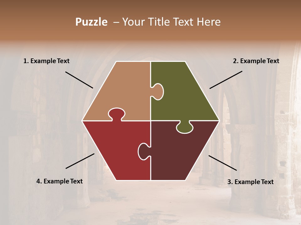 A Mystical View Of The Interior Of A Ruined Church PowerPoint Template