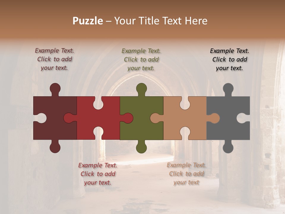 A Mystical View Of The Interior Of A Ruined Church PowerPoint Template