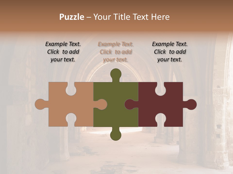 A Mystical View Of The Interior Of A Ruined Church PowerPoint Template