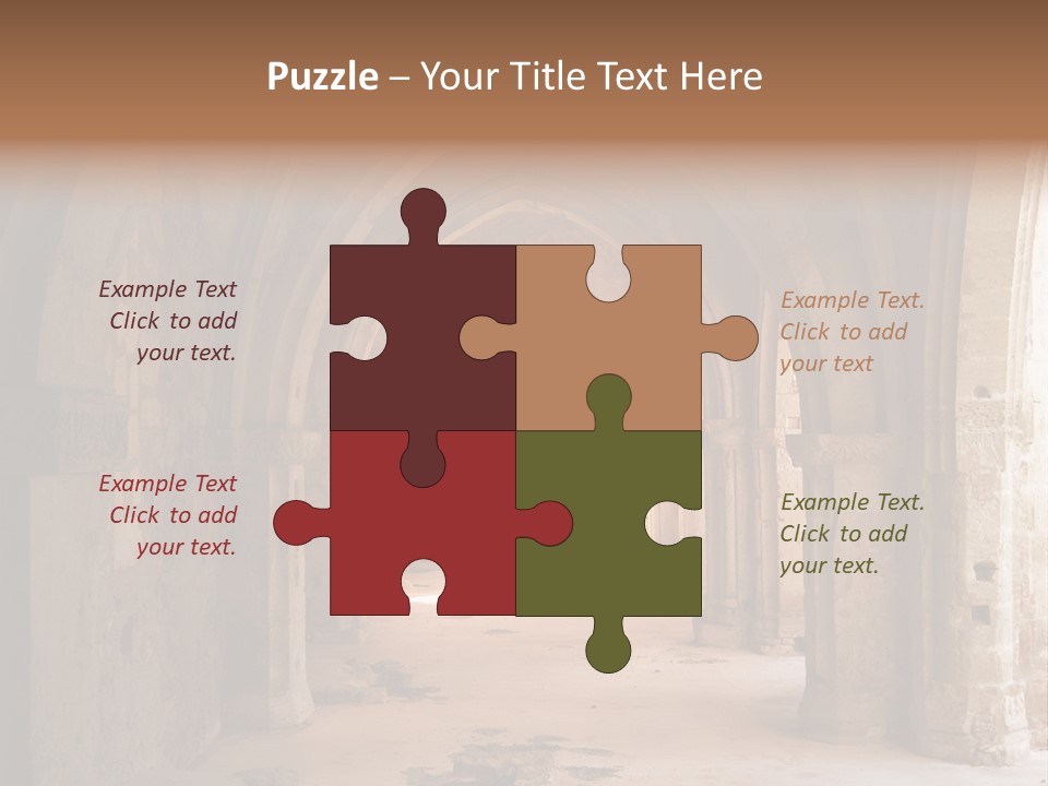 A Mystical View Of The Interior Of A Ruined Church PowerPoint Template