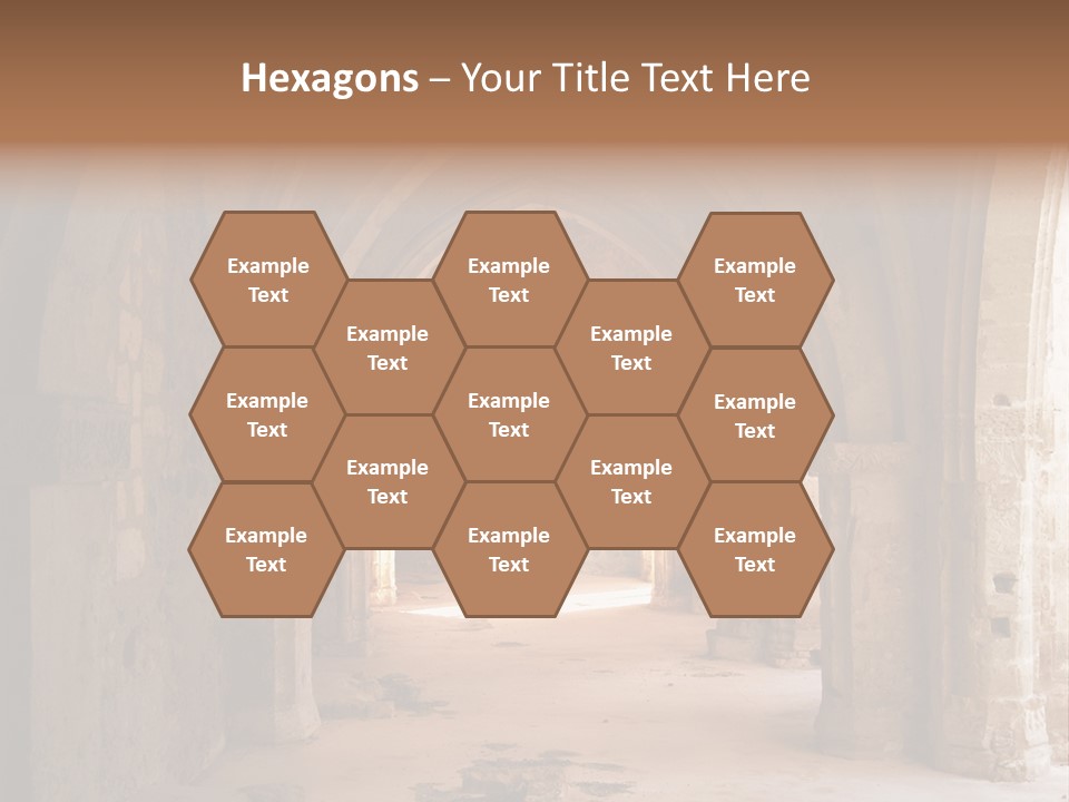 A Mystical View Of The Interior Of A Ruined Church PowerPoint Template