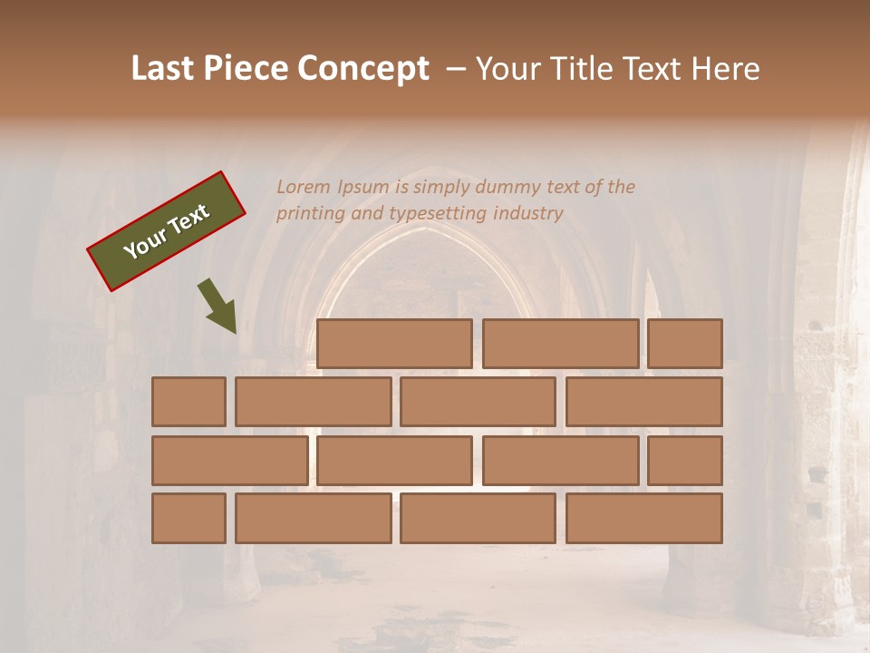 A Mystical View Of The Interior Of A Ruined Church PowerPoint Template