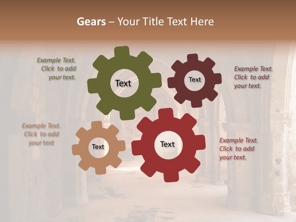 A Mystical View Of The Interior Of A Ruined Church PowerPoint Template