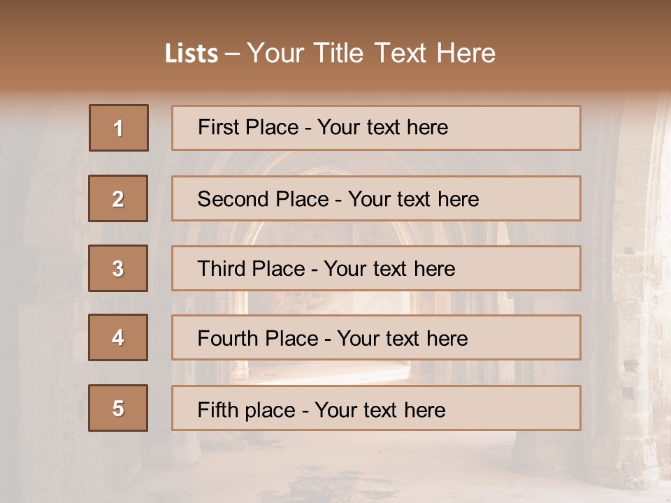 A Mystical View Of The Interior Of A Ruined Church PowerPoint Template