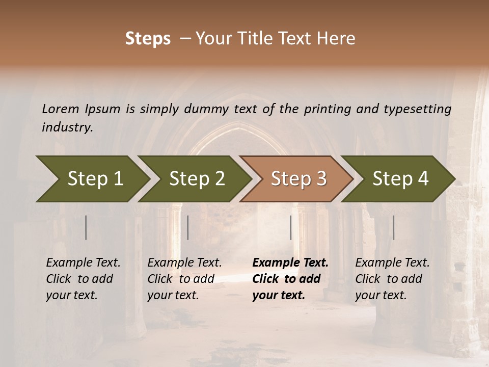 A Mystical View Of The Interior Of A Ruined Church PowerPoint Template