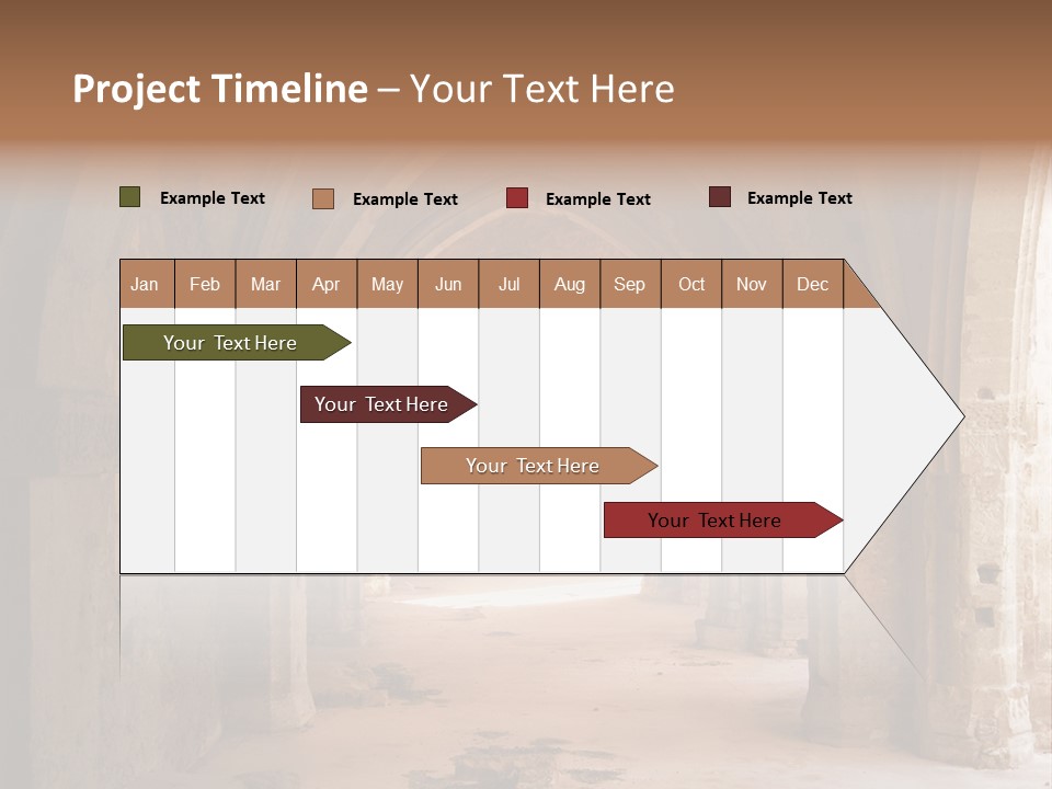 A Mystical View Of The Interior Of A Ruined Church PowerPoint Template