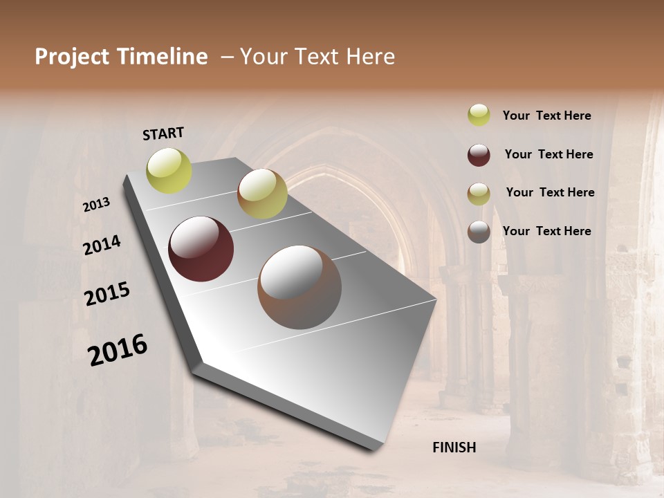 A Mystical View Of The Interior Of A Ruined Church PowerPoint Template