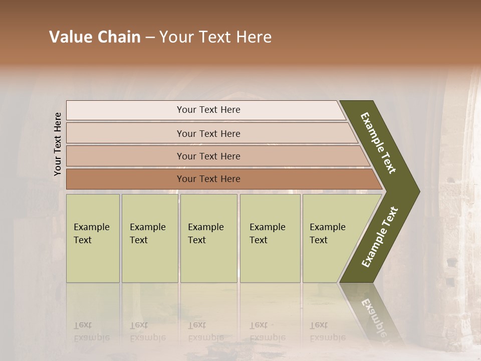 A Mystical View Of The Interior Of A Ruined Church PowerPoint Template