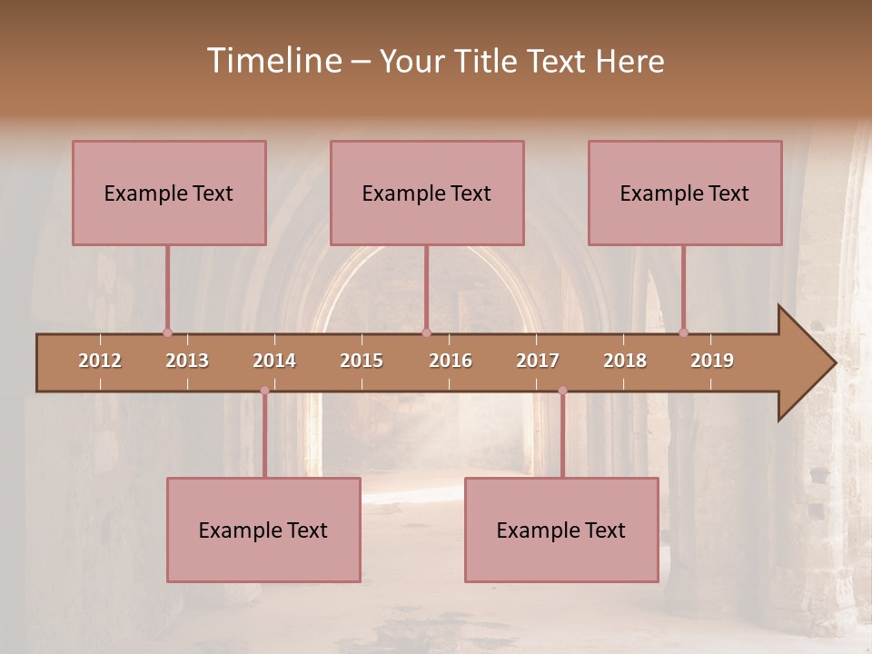 A Mystical View Of The Interior Of A Ruined Church PowerPoint Template
