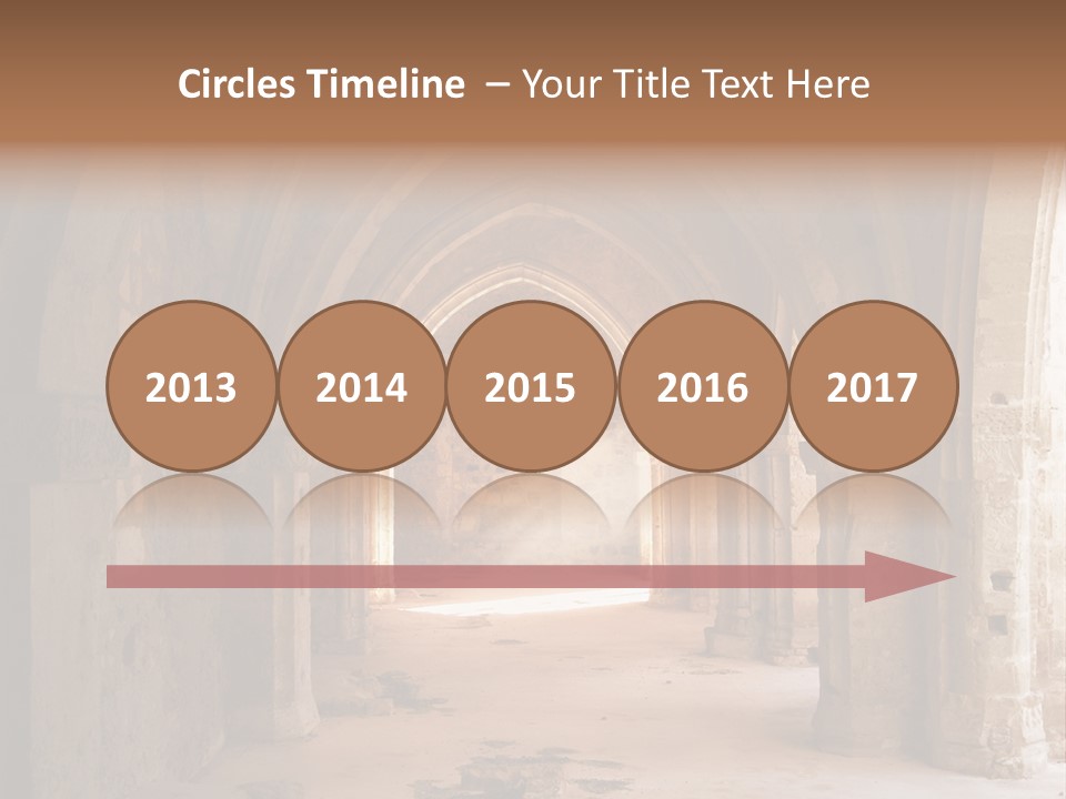 A Mystical View Of The Interior Of A Ruined Church PowerPoint Template