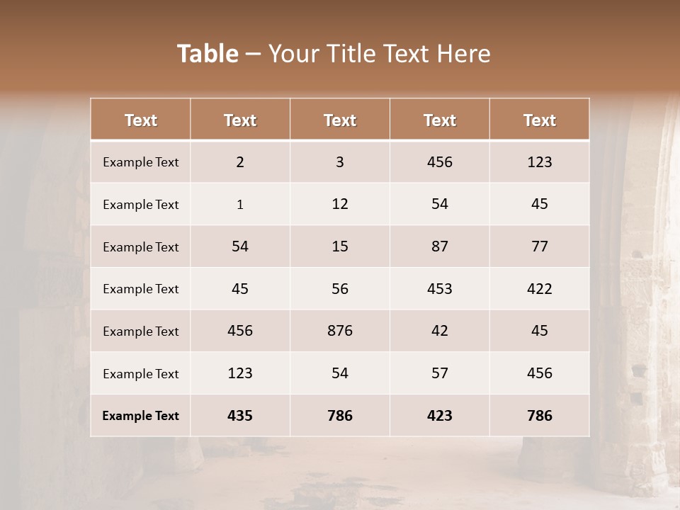 A Mystical View Of The Interior Of A Ruined Church PowerPoint Template