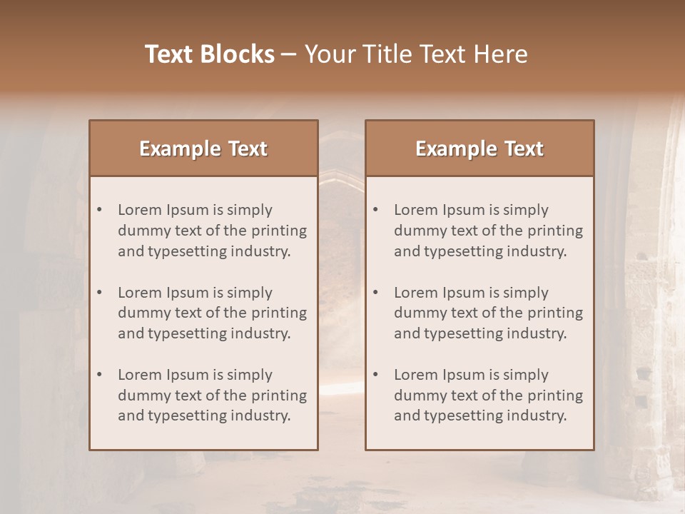 A Mystical View Of The Interior Of A Ruined Church PowerPoint Template