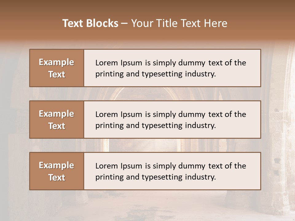 A Mystical View Of The Interior Of A Ruined Church PowerPoint Template