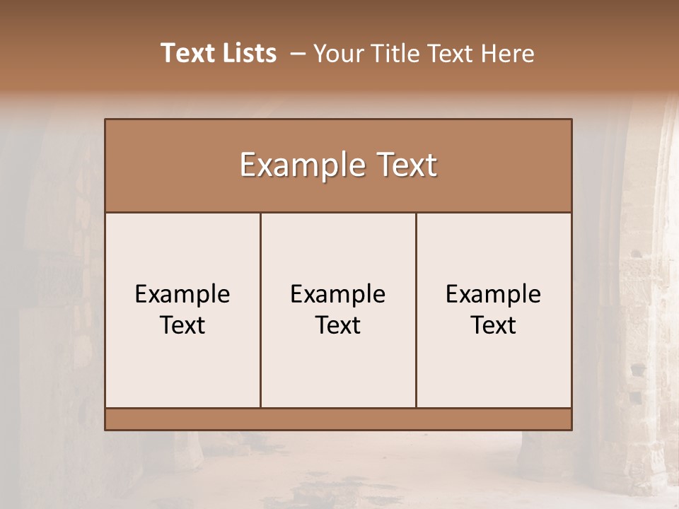 A Mystical View Of The Interior Of A Ruined Church PowerPoint Template